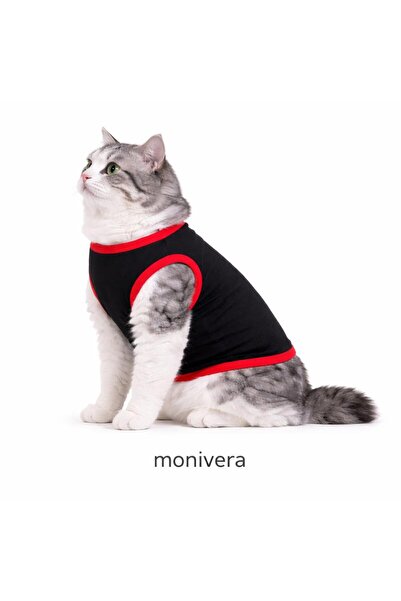 Modetra New Season Summer Unprinted Solid Color Ribbed Cat & Dog Outfit - Und...