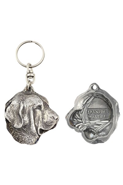 Art - Dog Spanish Mastiff - Silver-plated dog pendant, handbag decoration, ba...