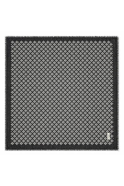 Wega Moda Γυναικεία μαύρο-λευκή μαντίλα με μικροσχέδια από βαμβάκι Ινδίας για...