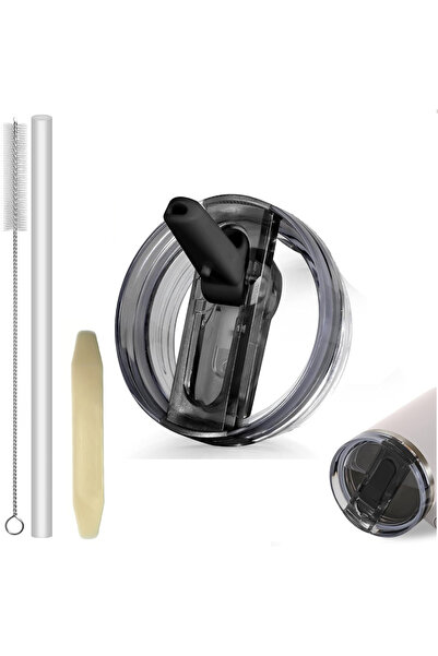 Choice5 غطاء بديل أسود سعة 40 أونصة لأكواب التمبلر مع غطاء قابل للطي ومقاوم ل...