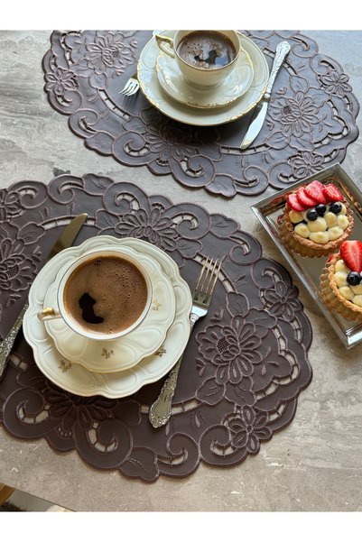 Tiniminatelier Bitter Brown Leather Crafted American Service Oval