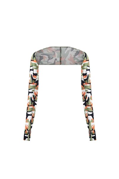 Choice16 Camouflage Orange 1Pair Cooling Shawl Arm Sleeves with Finger Hole W...