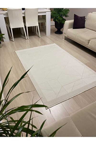 HALISHOP Elit Sisal Kaymaz Taban Makinada Yıkanabilir Krem Mutfak Koridor Sal...