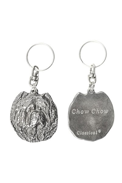 Art - Dog Chow Chow - Pandantiv câine placat cu argint, decorațiune pentru ge...