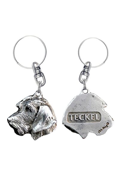 Art - Dog Dachshund II - Silver-plated dog pendant, handbag decoration, backp...