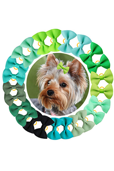 Choice1 green 30PCS Colorful Dog Bows Bands Handmade Small Dog Bowknots Cute ...