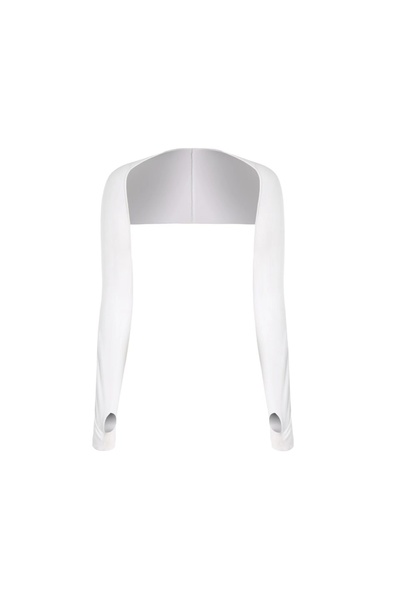 Choice white 1Pair Cooling Shawl Arm Sleeves with Finger Hole Woman Sun Prote...