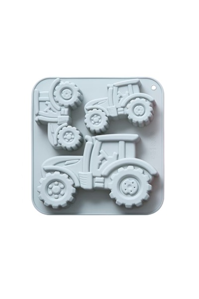 Choice Blue 3-Cavity Tractor-Shaped Silicone Mold of Different Sizes Chocolat...