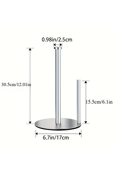 Choice Silver Stainless Steel Paper Towel Holder with Weighted Base, Heavy Du...