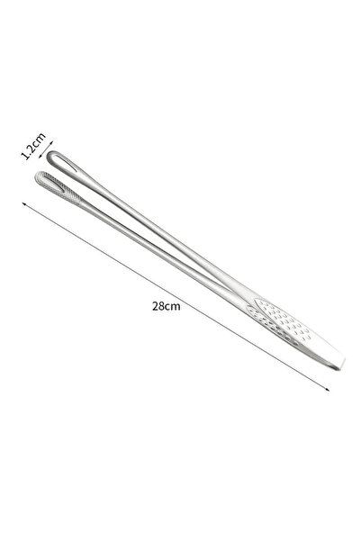 Choice 28cm Stainless Steel Barbecue Tongs Kitchen Tongs, Vegetable Tongs Reu...