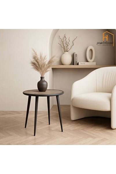 Al Saadah Home طاولة خدمة فردية - بني وأسود