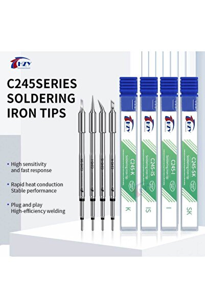 Choice4 C245-4Pcs HZY C245 Universal C245 Soldering Iron Tip I/IS/K/SK Tips C...