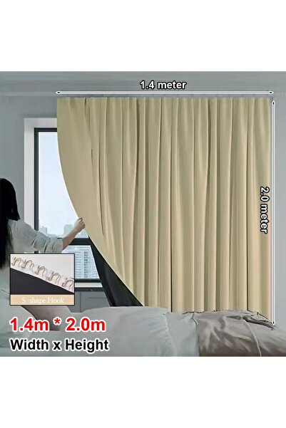 Choice 1.4m x 2.0m 1Pcs Full Blackout Partition Blackout Curtain Polyester Fa...