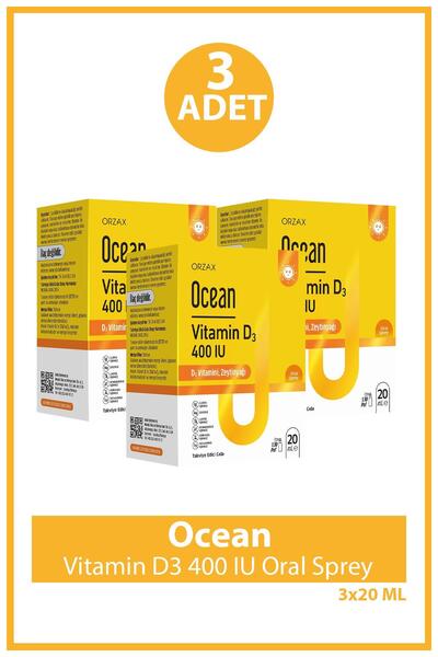 Ocean Vitamin D3 400 IU Oral Sprey 20 ml 3 Adet