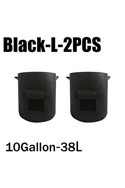 Choice22 Black-L-2PCS 3Styles Felt plant grow bags nonwoven fabric garden pot...
