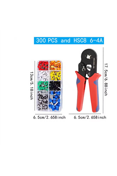 Choice3 300pcs and 6-4A VE Tubular Crimping Terminal,Multiple Crimping Termin...