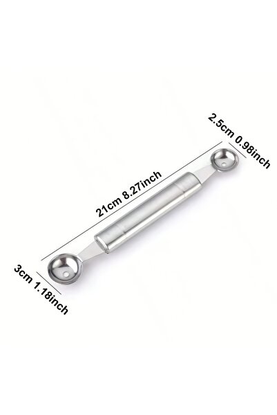 Choice Spoon Double Headed Stainless Steel Fruits Spoon Digging Ball Carving ...