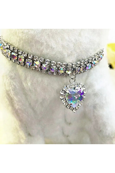 Choice13 S White Pet Necklace Love Water Drop Water Diamond Cat Collar Dog Ne...