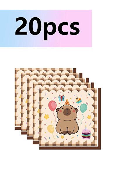 choice2 20pcs napkin 10pcs Kapybara Holiday Party Theme Tableware Set Disposa...
