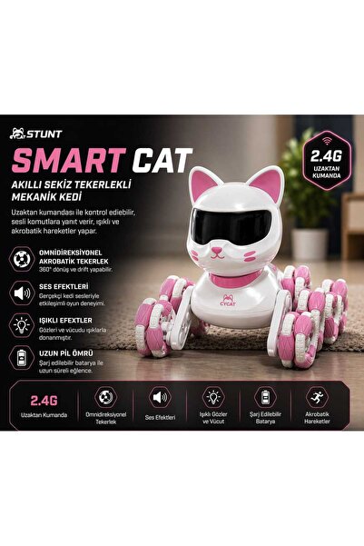 HAYALBAHÇESİ 360° Dönebilen Merdiven Çıkan Akıllı Robot Kedi - Köpek