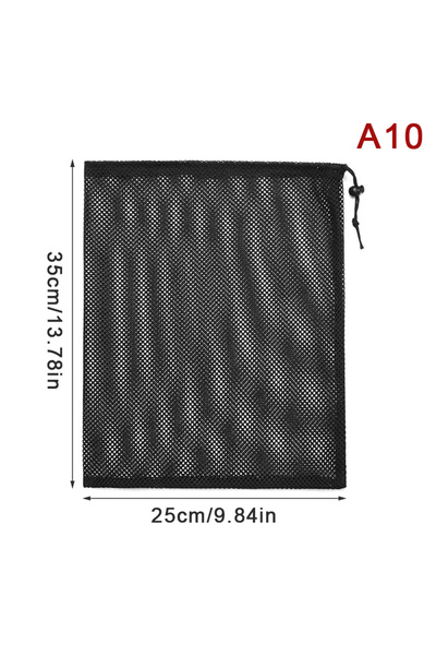 Choice14 A10 Black White Durable Mesh Drawstring Bag Storage Pouch Multi Purp...