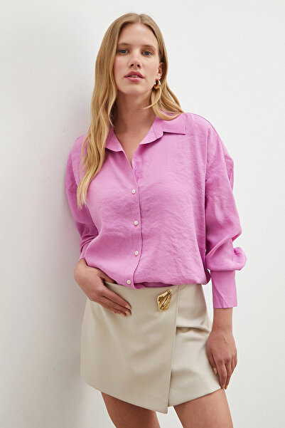 Never more Basic Modal Shirt Purple