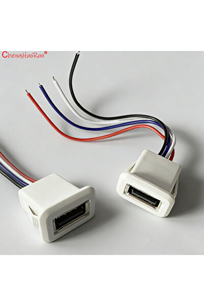 choice2 مقبس USB أنثى أبيض 4P 2PCS 2.0 من النوع A مع سلك، منفذ شحن أنثى مقاوم...
