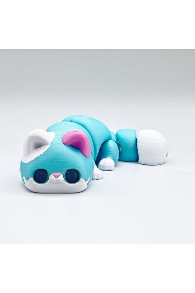 Choice1 1Pc Blue 1/3 Piece - 3D Printed Articulated Kitten Figurine, Movable ...