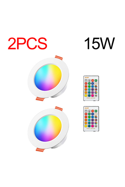 Choice 15W 2PCS 10/15W Smart LED Downlight,RGB Color Dimmable Changing Recess...