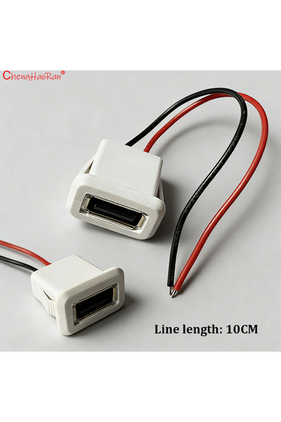 Choice white 2P 2PCS 2.0 USB Female Socket A-type With Wire Female Head Charg...