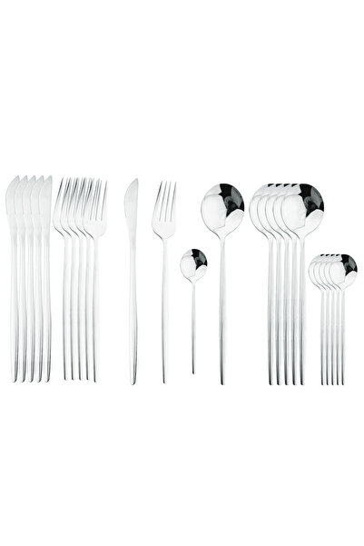 Choice1 24pcs 24 Pieces Flatware Cutlery Set Stainless Steel Tableware Desser...