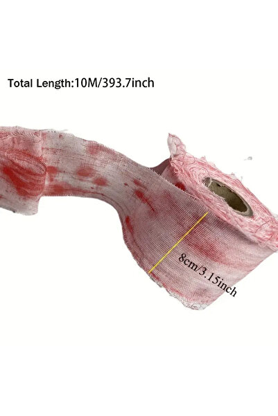 Choice ضمادة دم اصطناعية بطول 10 أمتار للزينة المخيفة في الهالوين وحفلات الرع...
