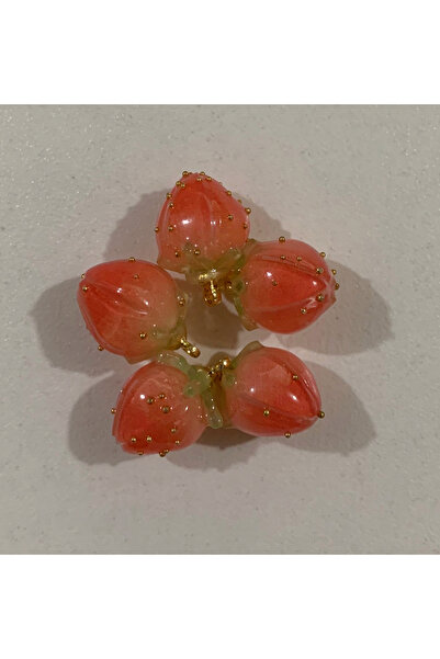 Choice5 5Pcs hong ZW41 Strawberry Necklace Pendant Handmade Beads Hairpin Bra...