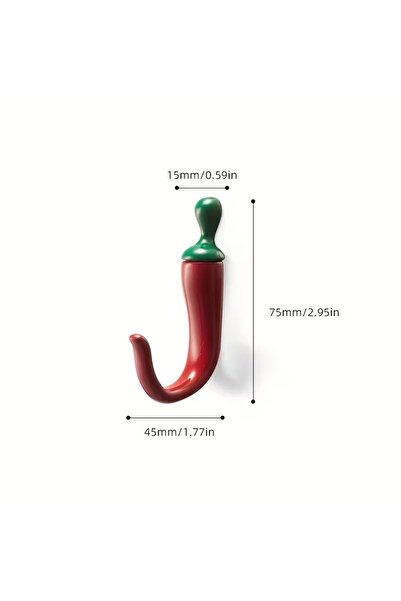 Choice 1 قطعة من خطافات الحائط على شكل فلفل مع لمسات حمراء زاهية بطلاء مطلي ل...