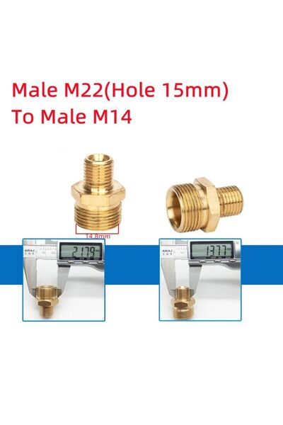 Choice3 موصل نحاسي من M22 (15 مم) إلى M14 (3/8 بوصة، 1/4 بوصة) مع وصلات ذكر و...