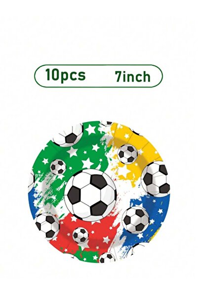 Choice1 10pcs 7in plate Football Theme Birthday Party Decoration Tableware Se...