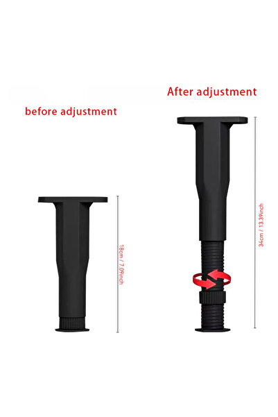 Choice3 1pcs Black-18cm 1pc Furniture Support Legs, Extendable Height Adjusta...