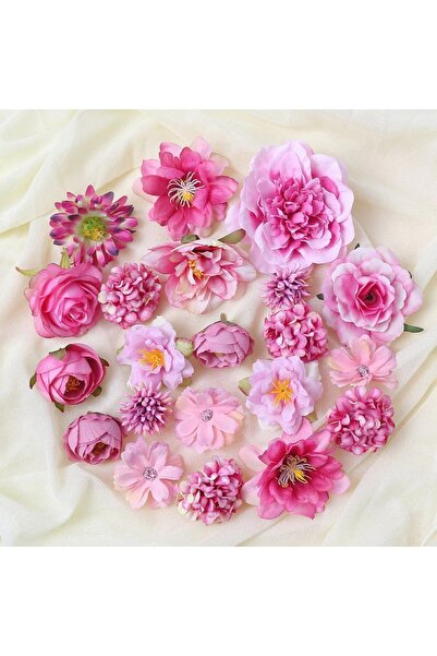 Choice3 21Pcs Rose Red Mixed Artificial Flowers Heads Silk Rose Fake Flowers ...