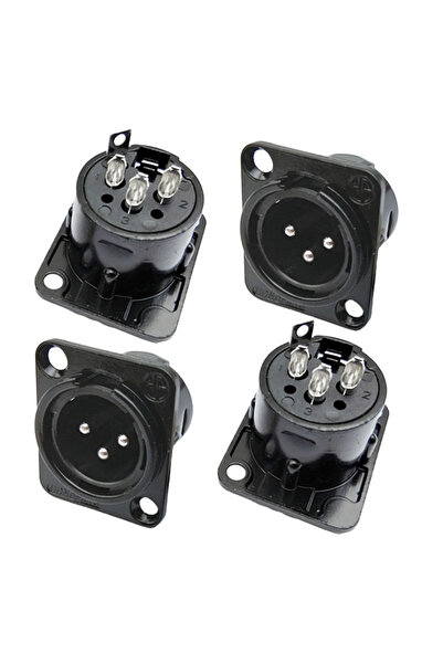Choice3 3P 4-PCS Male B 4PCS XLR 3Pin Panel Mount Connectors Male/Female Dura...
