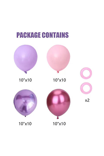Choice Other PURPLE 42pcs Pink & Purple Metallic Latex Balloons for Girls Bir...