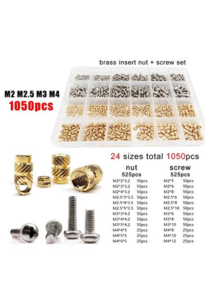 Choice1 M2M2.5M3M4 1050pcs M1.4 M1.6 M2 M2.5 M3 M4 M5M6 Brass Copper Twill Kn...