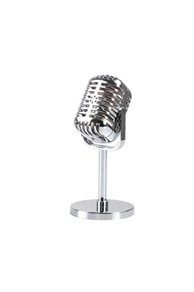 Choice1 sliver-plate Vintage Microphone Prop,Retro Fake Microphone Angle Adju...