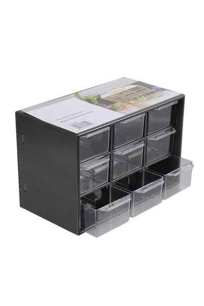 choice2 black-9grid Storage Box Drawer Style Jewelry Storage Box Mini Storage...