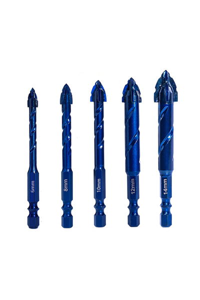 Choice1 5Pcs(6 8 10 12 14mm) Masonry Drill Bit Sets 6-14mm Concrete Drill Bit...