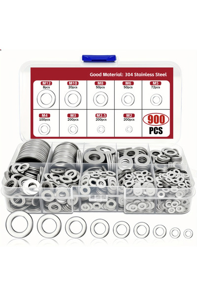 Choice 900pcs 900 - piece 304 Stainless Steel Washer Set, made of durable mat...