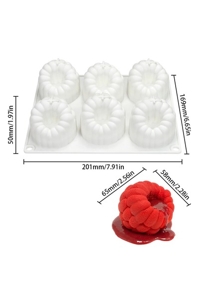 Choice -- Food-Grade Silicone Raspberry Shaped Mold 6-Cavity Baking Mold Reus...