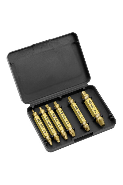 Choice Gold 6pcs Set Damaged Screw Extractor 6pcs Set HSS Drill Bit Stripped ...