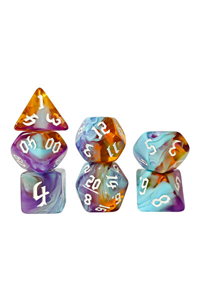 Choice1 مجموعة نرد متعددة الأوجه HSB28 Nebula Swirl – نرد TTRPG بحبر ذهبي: مج...