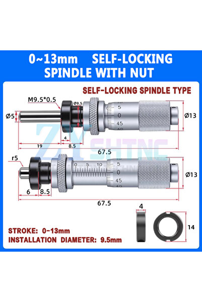 Choice1 MT13-4-self lock Micrometer head 0-13mm 0-6.5mm with lock high-precis...