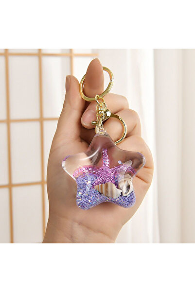 Choice1 Purple Lucky Acrylic Star Liquid Sand Bottle Pendant Ocean Style Bag ...
